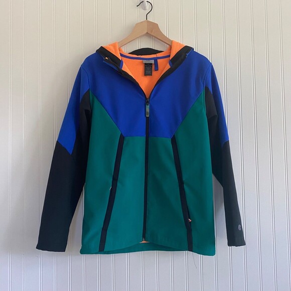 Champion Womens Jacket Size XL Colorblock Full Zip Hooded Coat Pockets Colorful - Picture 1 of 9